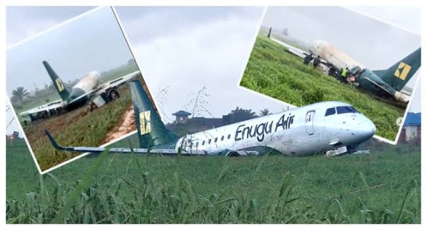 ‘Something fell from the plane’ — Eyewitnesses recall moment Enugu Air aircraft crash-landed at Benin Airport