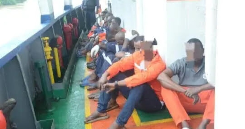 Navy confiscates vessel involved in suspected crude oil theft, arrests 12 crew members