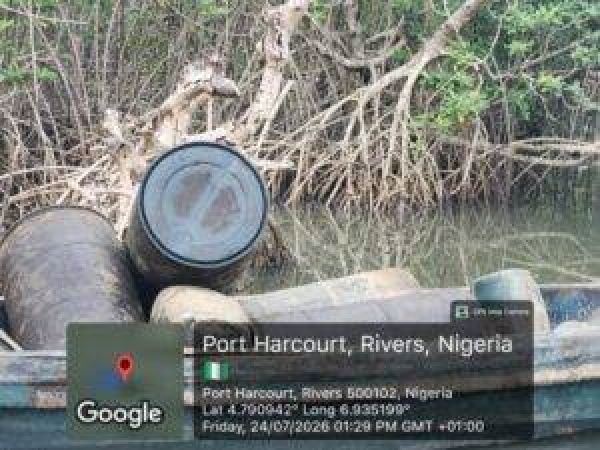 Navy intercepts two boats conveying 15,500 litres of stolen petroleum