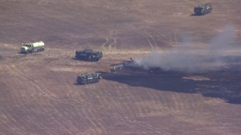 US fighter jet crashes, explodes into flames