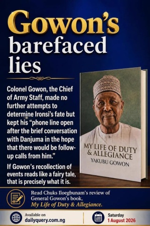 Gowon’s book of barefaced lies