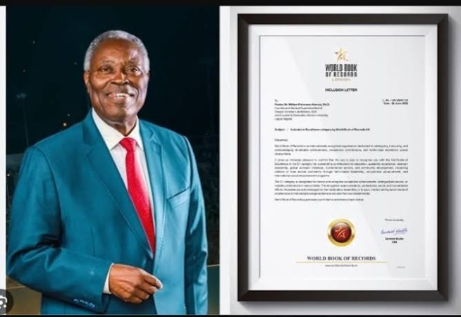 World Book of Records honours Pastor Kumuyi for global impact
