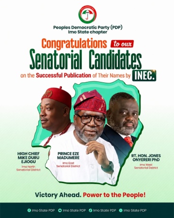 2027: Full List of Imo PDP Candidates as published by INEC