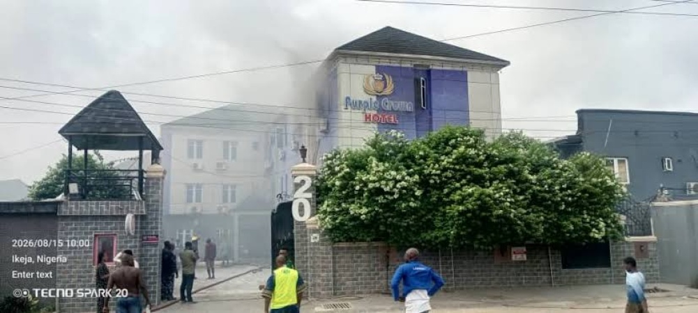 Panic as fire razes hotel in Lagos, no casualty recorded