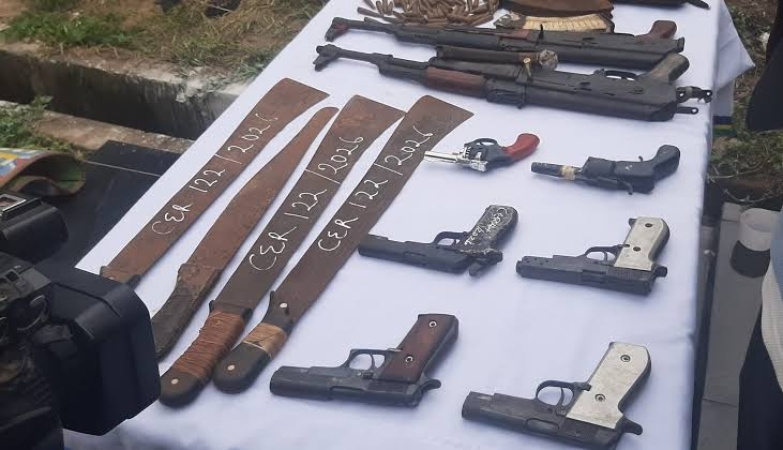 Edo: Police recover three pistols hidden in plantains