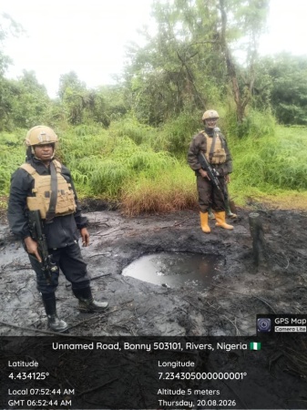 Navy discovers, deactivates suspected illegal crude oil infrastructure