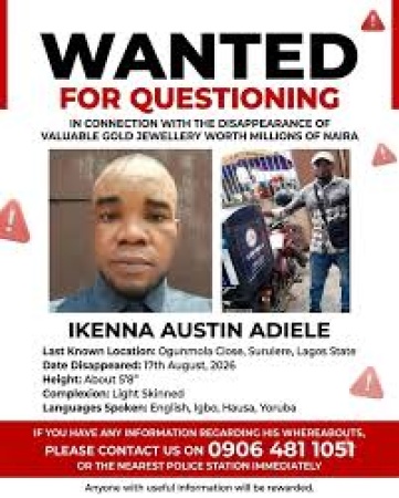 Police declare man wanted over N7m missing gold
