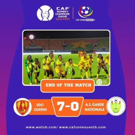 Edo Queens thrash AS Garde Nationale 7-0 in WAFU-B Opener  