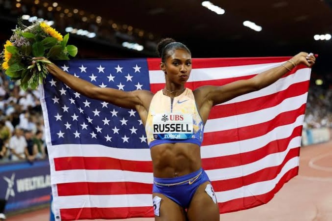 BREAKING: America’s Russell breaks Amusan’s world record