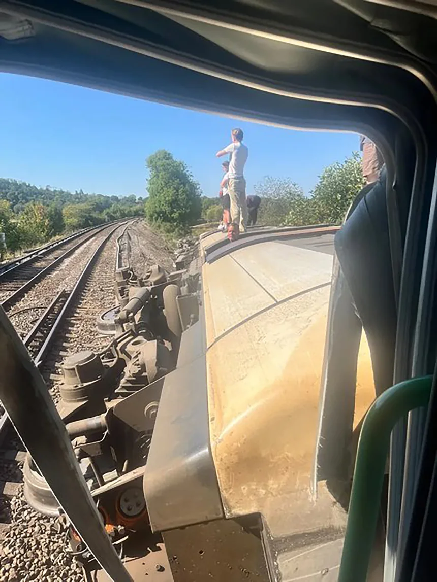Passengers tell of ‘terrifying experience’ after train derails in UK