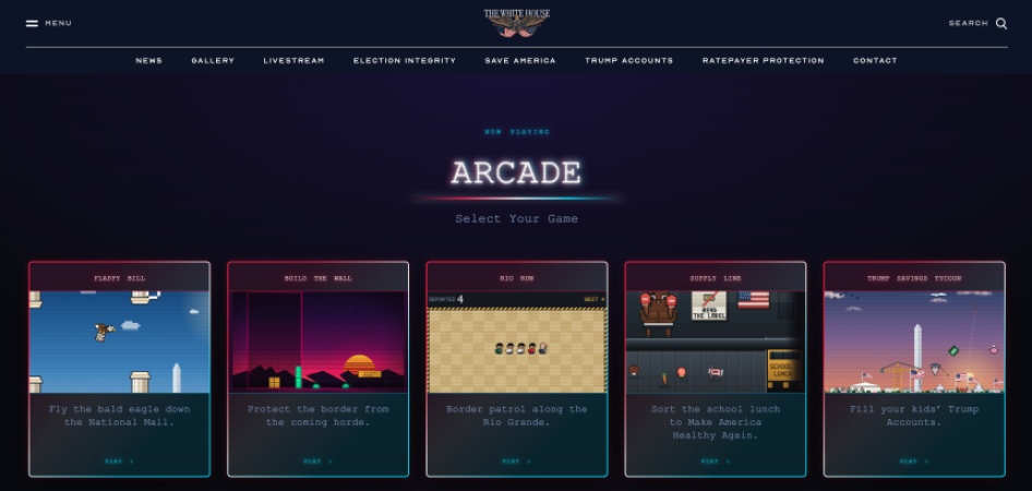 Official White House website launches arcade games where users arrest immigrants and build a border wall