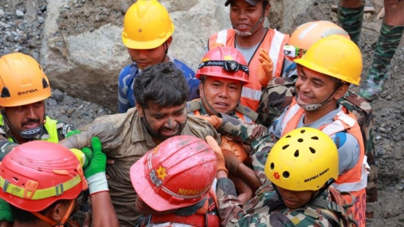 ‘Don’t panic’: How two men were rescued from a flood-stricken Nepali power plant