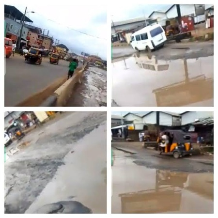 Motorists plying Onitsha-Owerri road cry out over deep potholes