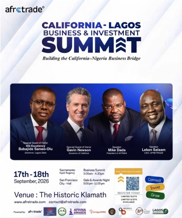 Sanwo-Olu, AFRIMA Founder, Governor of California, Afretrade CEO, others to speak at California–Lagos Business Summit