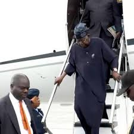Tinubu arrives Paris in continuation of annual leave