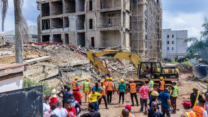Four rescued, one feared dead as uncompleted building collapses in Enugu