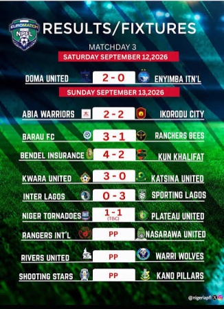 Euromatch NPFL: Match Day 3 Results