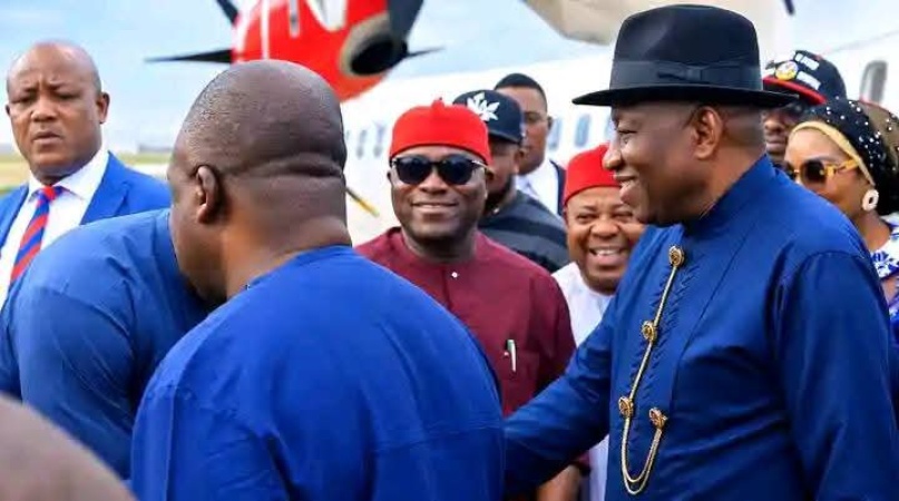 Jonathan lands at Chuba Okadigbo airport, urges greater patronage