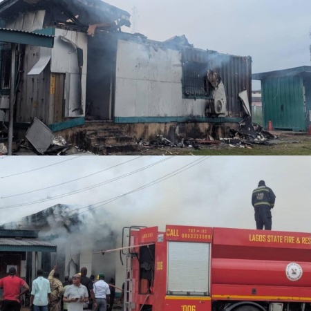 Fire guts Customs Western Marine Command office in Lagos
