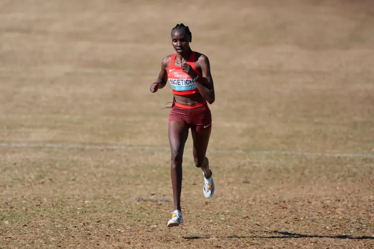 Kenya’s Ngetich breaks women-only half-marathon world record by a second