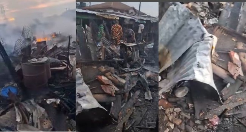 JUST IN: ‘Mysterious’ fire razes Creek Road Market in Port Harcourt