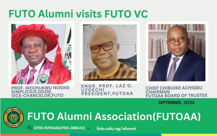 FUTO Alumni Association pays maiden courtesy visit to 9th substantive VC, reaffirms commitment to university’s growth
