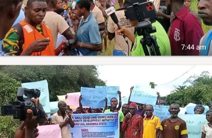 Anambra community protests abandonment of their only access road