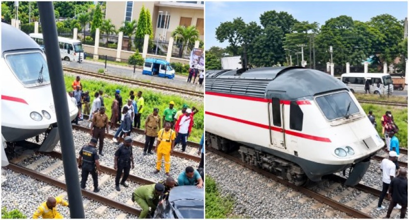  Train hits Car at PWD in Lagos