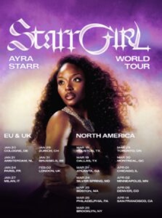 Ayra Starr announces 20-city world tour for ‘Starrgirl’