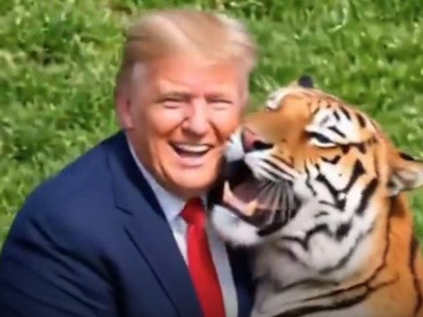 Trump Shares AI-Generated Video Of Himself With Tiger After Posting Fatal UK Attack Footage