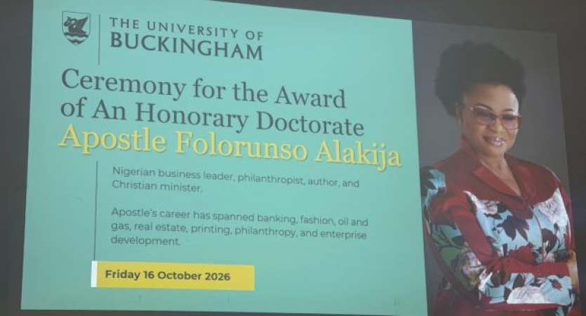 Folorunsho Alakija conferred with honorary doctorate by UK’s Buckingham University