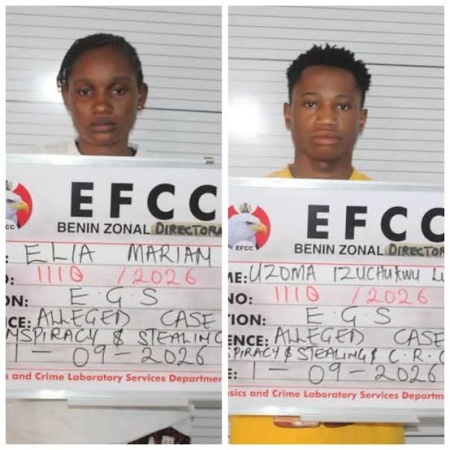 EFCC arraigns lovers for alleged N35m theft in Benin