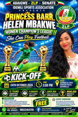 Helen Mbakwe female football competition kicks off this weekend
