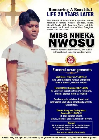 20 years after disappearance family gives up, set to bury missing daughter